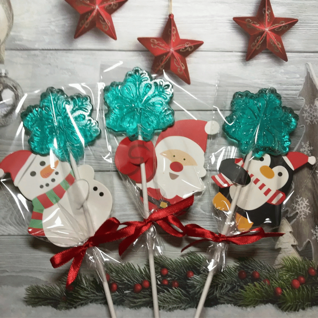 Новогодние леденцы на палочке для детей